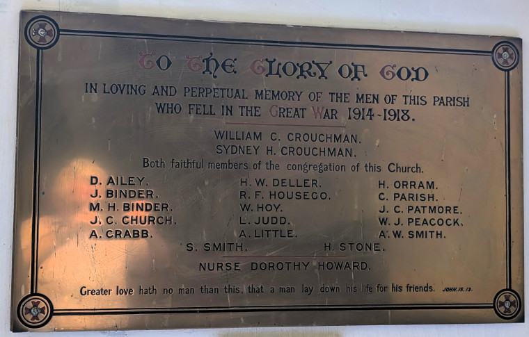 Matching Church Great War Memorial 9th August 2025 Copyright: William George