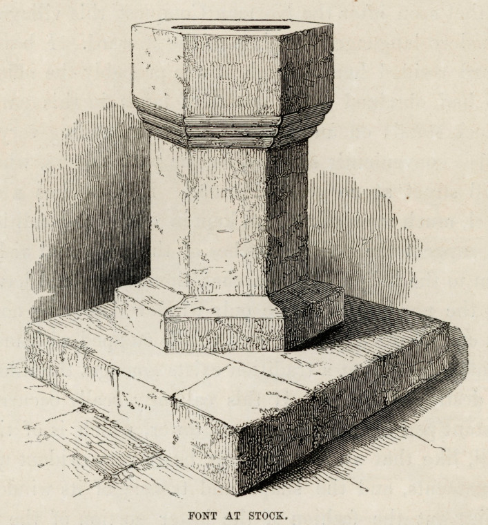 Stock Church Font Suckling 1845 Copyright: Alfred Suckling Essex Antiquities 1845