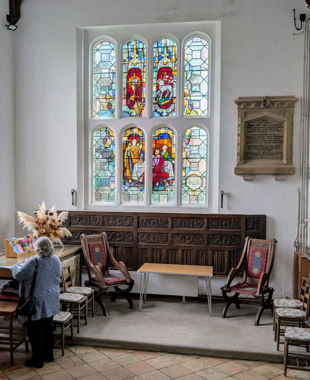 Gosfield Church Window and Paneling 21 March 2025 Copyright: William George