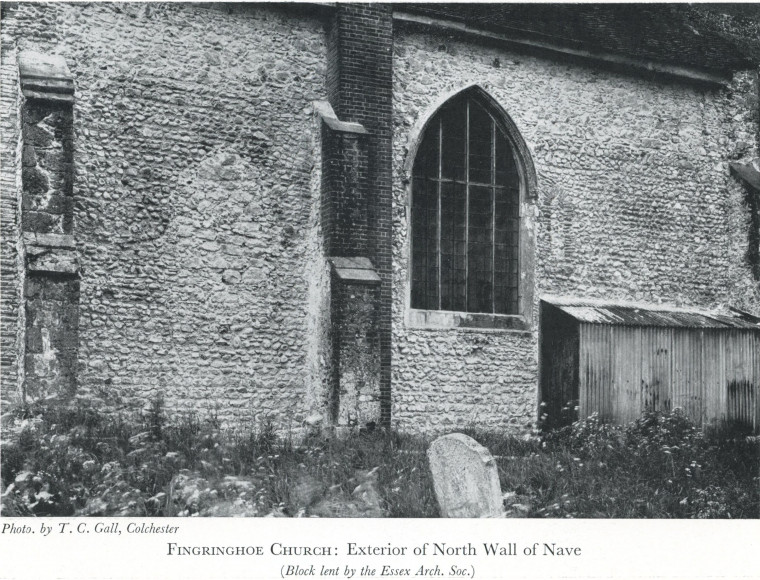 Fingringhoe Church North Wall Exterior 1938 Copyright: C Montagu Benton Church of St Ouen Fingringoe 1938