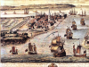 Harwich Print about 1710 with cliffs 