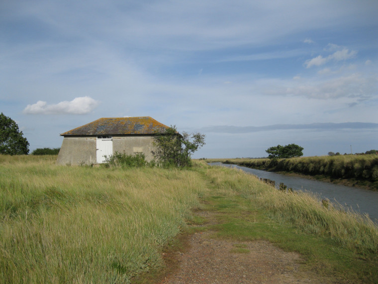 Beaumont Lime Kiln Store distant view August 2014 Copyright: William George