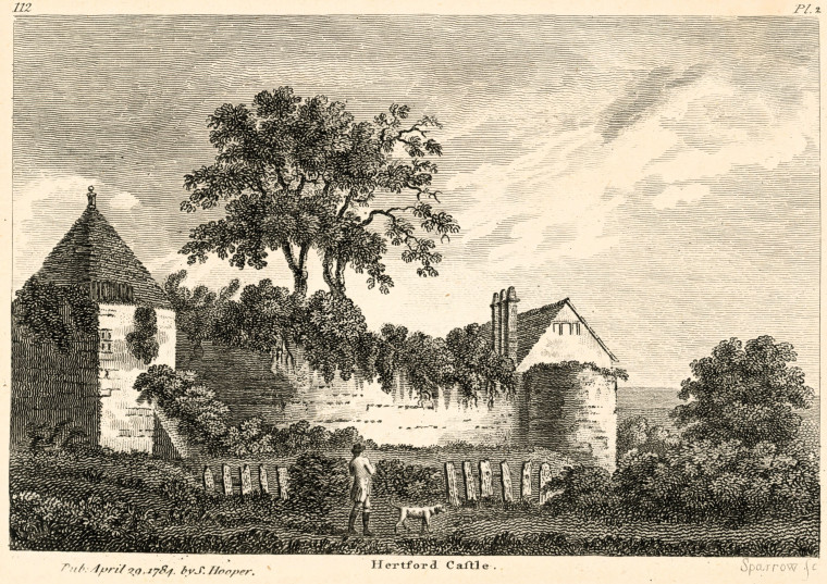 Hertford Castle 1784 Engraving Copyright: S Hooper