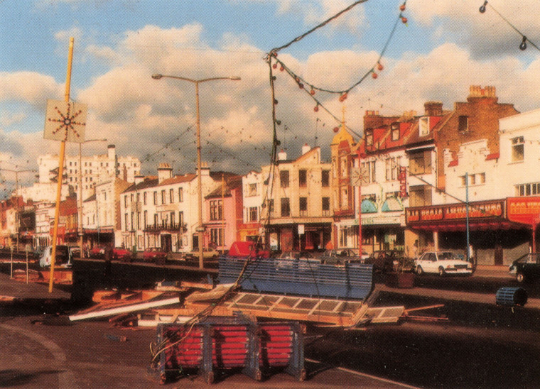 Southend Seafront Storm Damage Colour Postcard Copyright: William George