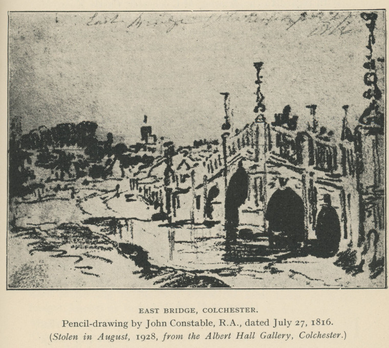 Colchester East Bridge Sketch Copyright: Essex Review Vol 52 1943 
