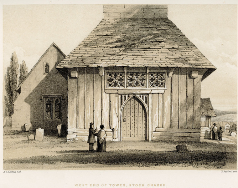 Stock Church Suckling 1845 Copyright: Alfred Suckling Essex Antiquities 1845