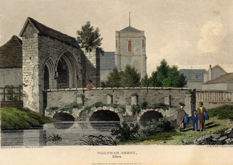 Waltham Abbey from the Beauties of England and Wales Engraving Copyright: William George