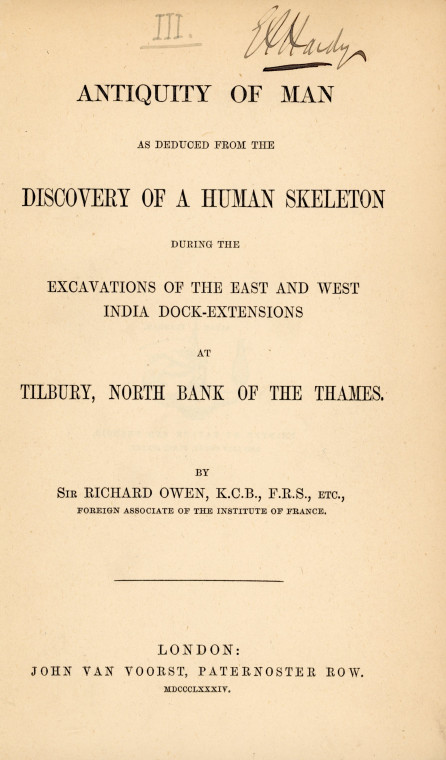 Tilbury Man Owen Antiquity of Man 1884 Copyright: Richard Owen Antiquity of Man 1884