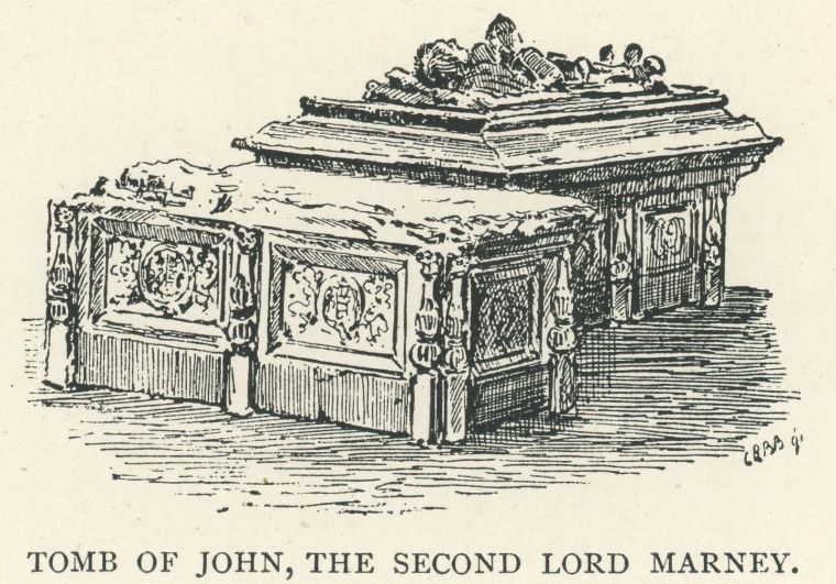 Layer Marney Tomb of Henry Marney Sketch Barrett 1892 Copyright: C R B Barrett Essex Highways 1892