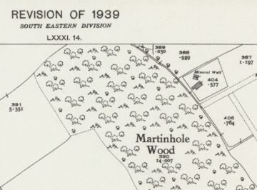 Extract from OS map of 1939 showing the Vange Mineral Well Copyright: 