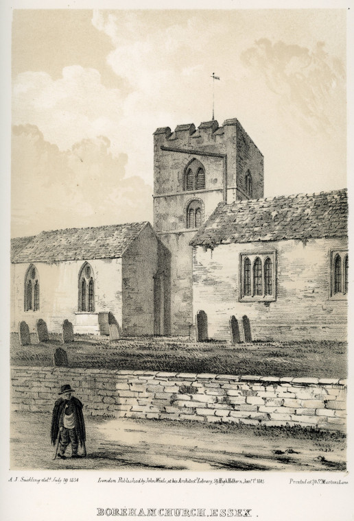 Boreham Church Suckling 1845 Copyright: Alfred Suckling Essex Antiquities 1845