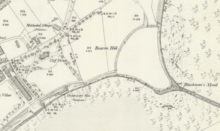 1898 OS map showing Dovercourt Spa Copyright: 