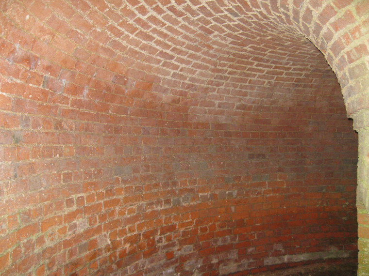 Beaumont 1869 Lime Kiln Interior Brick Barrel Vault August 2014 Copyright: William George
