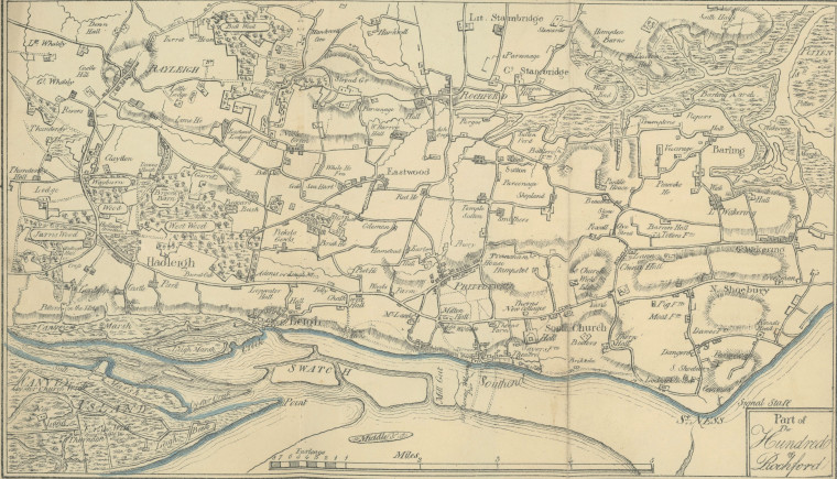 Southend Area Map 1824 Southend Guide Copyright: Southend Guide by a Gentleman 1824