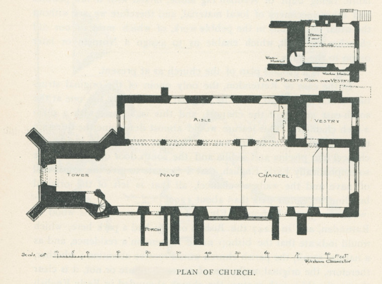 Rettendon Church Plan Essex Review 1894 Copyright: Wykeham Chancellor
