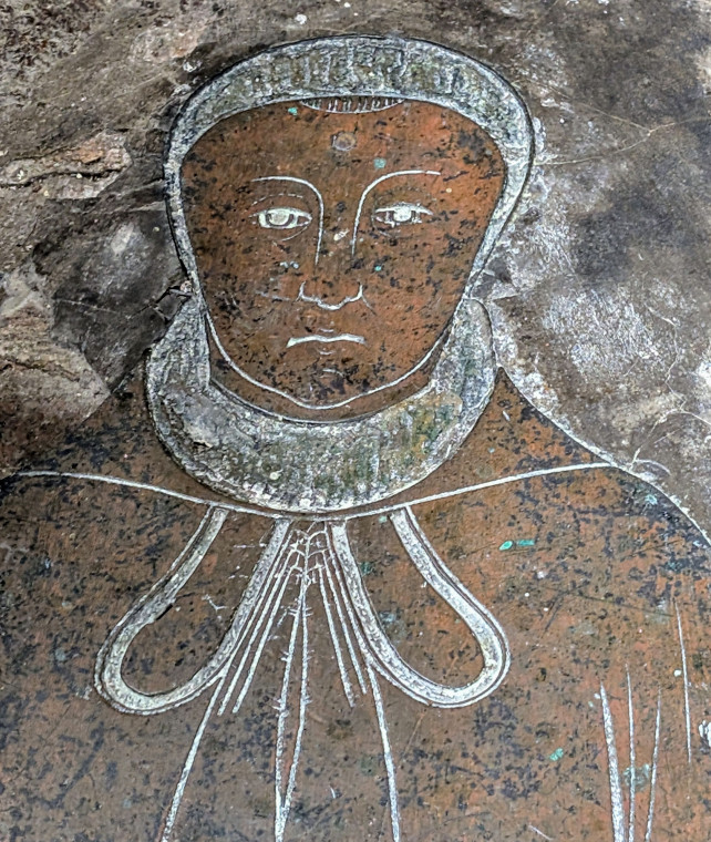 Gosfield Church Monumental Brass Head 21 March 2025 Copyright: William George
