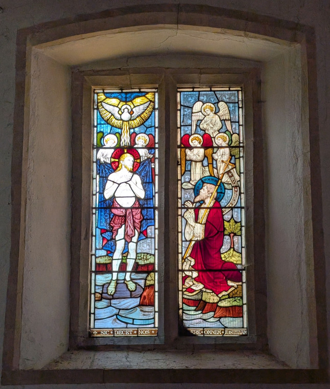 Castle Hedingham Church Two Light Stained Glass Window 2025 Copyright: William George