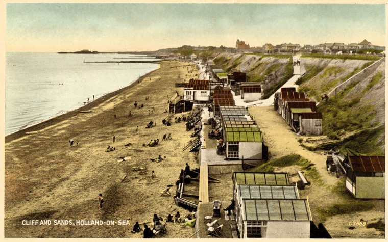 Holland on Sea Cliffs and Sands Coloured Post Card Copyright: Post Card