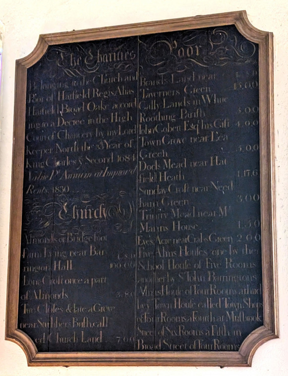 Hatfield Broad Oak Church Benefactors Board 27 June 2025 Copyright: William George