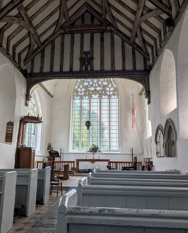 Tilty Church Looking towards East with Pews 17 June 2025 Copyright: William George