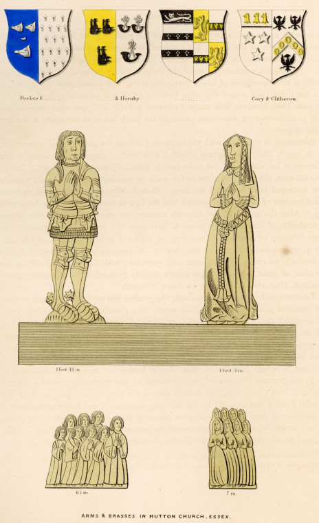 Hutton Church Brasses Suckling 1845 Copyright: Alfred Suckling Essex Antiquities 1845