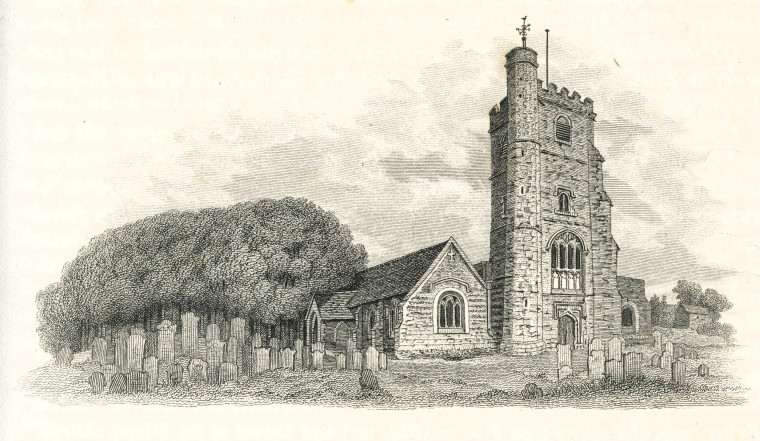 Barking Church Ogborne 1817 Copyright: Elizabeth Ogborne History of Essex 1817