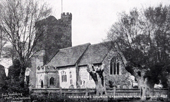 Sandon St Andrew Church Post Card Copyright: William George