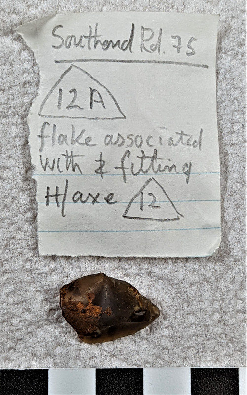 Acheulean handaxe 1b refitting notch-spall fragment Copyright: William George