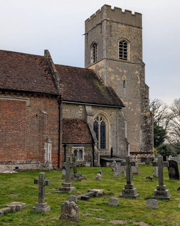 Gosfield Church Exterior Tower and Vestry 21 March 2025 Copyright: William George