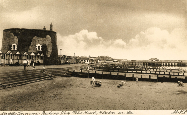 Clacton Martello Tower and Beach Huts West Beach Copyright: William George