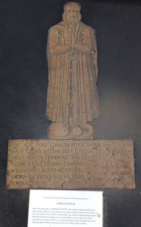 Bocking Church Oswald Fitch Monumental Brass 7 October 2025 Copyright: William George