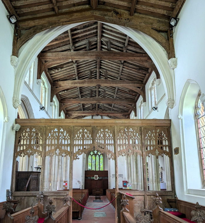 Clavering Church Rood Screen Looking West 5 August 2025 Copyright: William George
