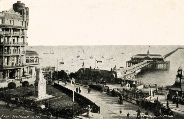 Southend Pier and Palace Hotel Longest Pier Postcard Copyright: William George